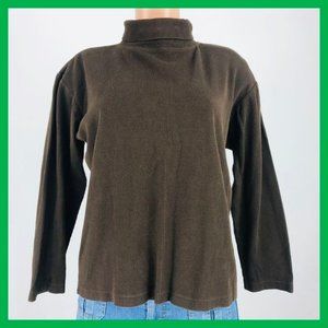 Liz Sport Women's Top Size L Brown 3/4 Sleeve